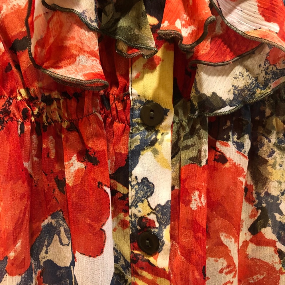 MORGAN DE TOI RUFFLE SLEEVELESS BLOUSE - Picture 6 of 15